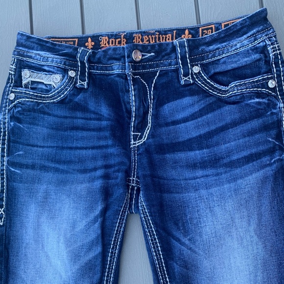 Rock Revival Women’s Porsha Easy Capri Denim Jeans - Size 29 style E8480EP - Picture 8 of 12